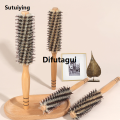 Difutagui Natural Boar Bristle Roller Brush Barber Hair Roller Wood Hair New style Luxury Brush Round Barrel Hair Comb For Women Curly Hair Hairdressing. 