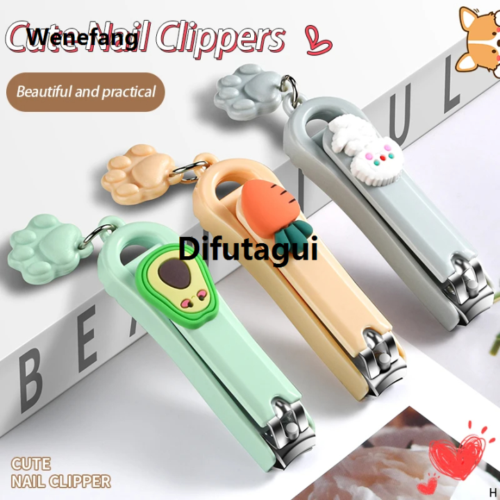 Difutagui Mini cute nail clippers Nail clippers Children's household Luxury pliers single pack cartoon creative folding nail scissors
