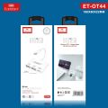 OTG Cable,  Earldom OT44 Integrated with 2 USB ports and 1 Lightning Port(Color White). 