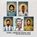 Football Legends Poster Set of 5 Ronaldo Messi Neymar Pele Maradona 46x31cm. 