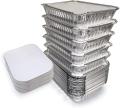 90 Pieces of Packing Food Storage Disposable Aluminum Foil / Container / Containers with Lid for Takeaway Size 450 ml. 