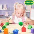Interactive Colorful Lacing Beads Set with Multiple Shapes Educational STEM Toy for Sorting, Stacking & Learning - Perfect for Baby & Toddlers. 