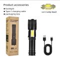 【2025 Version】 Super Powerful LED Flashlight White Laser XHP70 Rechargeable Torch High Power Flashlights COB Light Tactical Waterproof Lantern. 