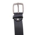 Black Solid Buckle Belt For Men. 