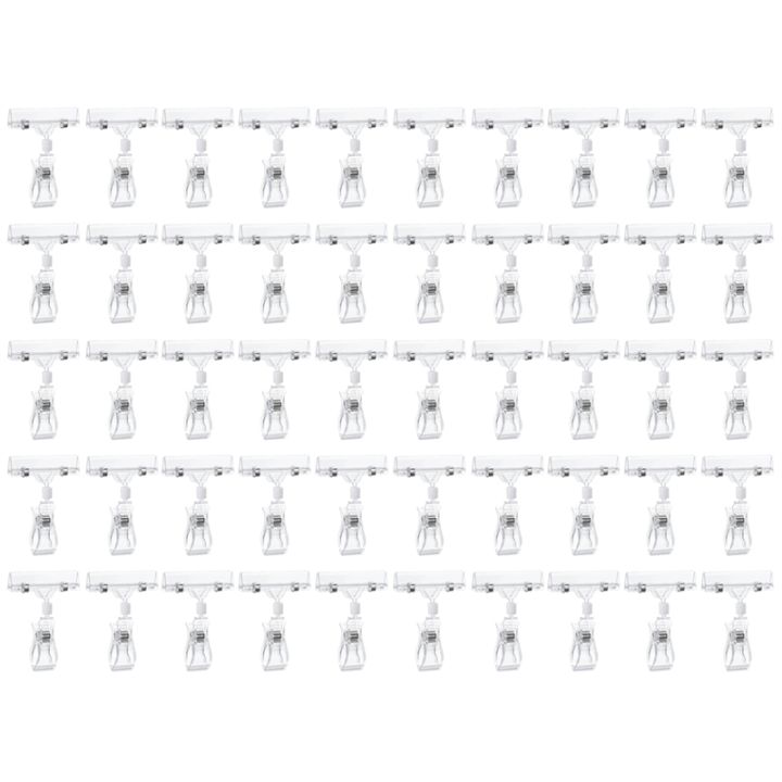 50 Pcs Transparent Double-Sided Merchandise Sign Holders Plastic Tag ...