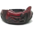 Bathtub Sleeping Women Sleeping In Bathtub Resin Ash Tray with Artistic Positions Maroon, Ash Tray Antique, Handmade Nepali Home Decor. 