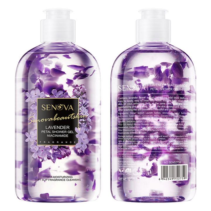 Senova%20Niacinamide%20Lavender%20Petal%20%20Shower%20Gel%20350%20ml%20-%20Image%203