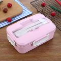 Bento Box, Lunch Box Practical Durable for Home for Student with Spoon- Multicolor. 