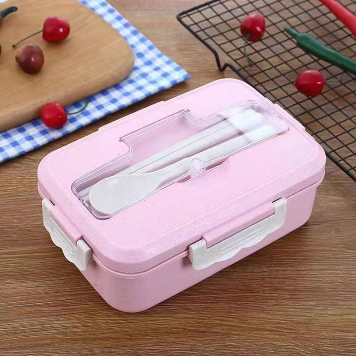 Bento%20Box,%20Lunch%20Box%20Practical%20Durable%20for%20Home%20for%20Student%20with%20Spoon-%20Multicolor%20-%20Image%204