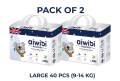 Aiwibi Premium Pant Diapers Large 40 Pieces Pack Of 2. 