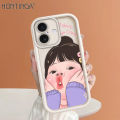 Hontinga for iPhone 16 Pro Max 16 Plus Back Cover Cute Girl Pattern Ladder Soft Camera Protection Rubber Phone Case. 