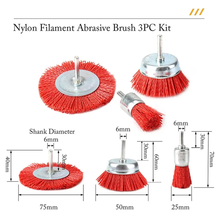 3%20Piece%20Nylon%20Filament%20Abrasive%20Wire%20Brush%20Wheel%20&%20Cup%20Brush%20Set%20with%201/4%20Inch%20Shank%20for%20Removal%20of%20Rust/Corrosion/Paint%20-%20Image%203