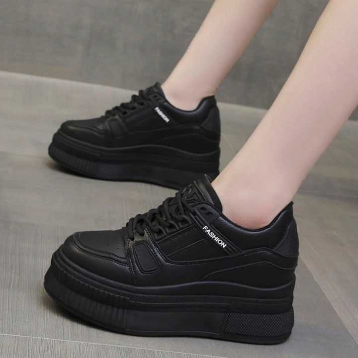 Black 8CM Sneakers Women Chunky Shoes Designer Casual Breathable