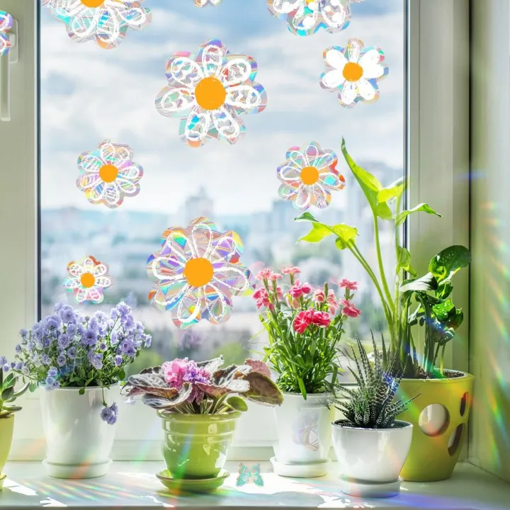 6/12%20PCS%20Window%20Clings%20Double-Sided%20Window%20Stickers%20Daisy%20Pattern%20Shiny%20Glass%20Decals%20Static%20Cling%20Vinyl%20Anti%20Collision%20Sun%20Catchers%20Mirror%20Decoration%20-%20Image%204