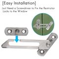 NCANRUI 12 Pack Window Restrictor Locks Window Restrictor Hook Stainless Steel Child Lock Restrictor with Screws. 
