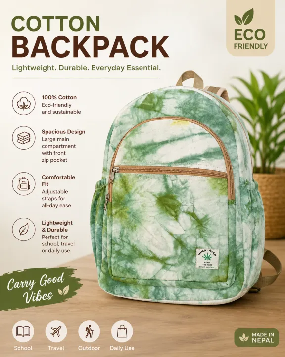 Eco-Friendly%20Handmade%20Cotton%20Backpack%20%7C%20Unisex%20Sustainable%20Travel,%20School%20&%20College%20Bag%20%7C%20Made%20in%20Nepal%20(Green%20Mix)%20-%20Image%203