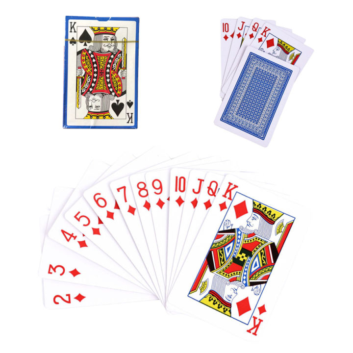 Bizzy%20New%2054%20pieces/set%2056x86mm%20Grey%20Core%20Paper%20Poker%20King%20Deck%20Playing%20Cards%20Magic%20Tool%20Party%20Table%20Game%20Red%20Blue%20-%20Image%204