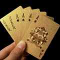 24K Golden Playing Cards Waterproof Cards Golden Playing Card Set. 