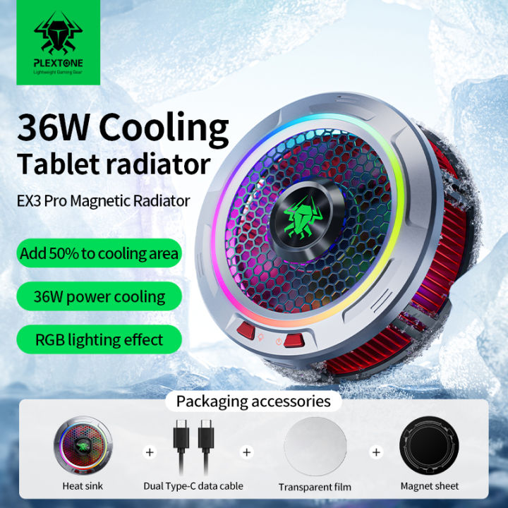 PLEXTONE%20EX3%20Pro%20Magnetic%20Flat%20Panel%20Radiator%2036W%20High%20Power%20Semiconductor%20Refrigeration%20Mobile%20Phone%20Cooling%20Fan%20RGB%20Light%20-%20Image%202