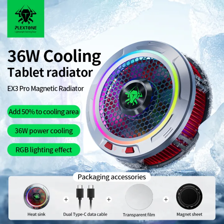 PLEXTONE%20EX3%20Pro%20Magnetic%20Flat%20Panel%20Radiator%2036W%20High%20Power%20Semiconductor%20Refrigeration%20Mobile%20Phone%20Cooling%20Fan%20RGB%20Light%20-%20Image%202