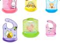 EVA Baby Waterproof Bib Animal Print With Pocket Clean Wipe Saliva Feeding Apron. 