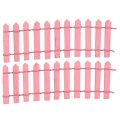 2Pcs Wooden Fencing Wood Barrier DIY Mini Landscape Fairy Garden Figurines Miniatures Accessories Handmade Green. 