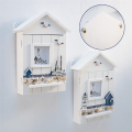JAERBEE Wall Mounted Cabinet Key Rack, Wooden House Key Storage Box, Mediterranean Style Model Statue Home Wall Decor Lighthouse. 