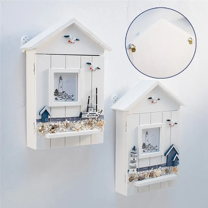 JAERBEE%20Wall%20Mounted%20Cabinet%20Key%20Rack,%20Wooden%20House%20Key%20Storage%20Box,%20Mediterranean%20Style%20Model%20Statue%20Home%20Wall%20Decor%20Lighthouse%20-%20Image%206