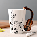240Ml Music Ceramic Mug Cute Coffee Tea Milk Stave Mugs and Cups with Handle Novelty Gifts Trumpet. 