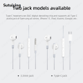 Sutuiying Original Type C 3.5mm Headset Stereo Music Wired Headphones With Sales promotion Mic DAC Chip For Samsung Galaxy S23 S22 S21 Ultra S20 Note 20. 