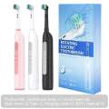 Rotating electric toothbrush suitable for adults, equipped with 6 brush heads, type-c charging, 3-speed 2-minute timed zoning. 