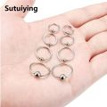 Sutuiying 1PC G23 Solid Titanium Circular Bead Ring Closer Ring Nose Lip Ring Labret Ear Tragus Helix Cartilage Daith Earrings Piercing. 