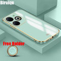 Biruiqu for Infinix Smart 8 Back Cover Luxury 6D Plating Frame Shiny Bling Phone Pounch Soft Silicone Square Phone Case. 