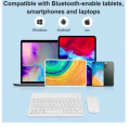 Ultra Slim Rechargeable Wireless Bluetooth Keyboard & Mouse (Portable Mini BT Wireless) for Android Windows PC Tablet. 