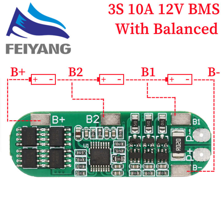 3S 10A 12V Lithium Battery Charger Protection Board For 3pcs 18650 Li ...