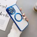 Compatible with iPhone14plus phone case magsafe magnetic plating 12 transparent apple 13 Pro full package soft shell. 