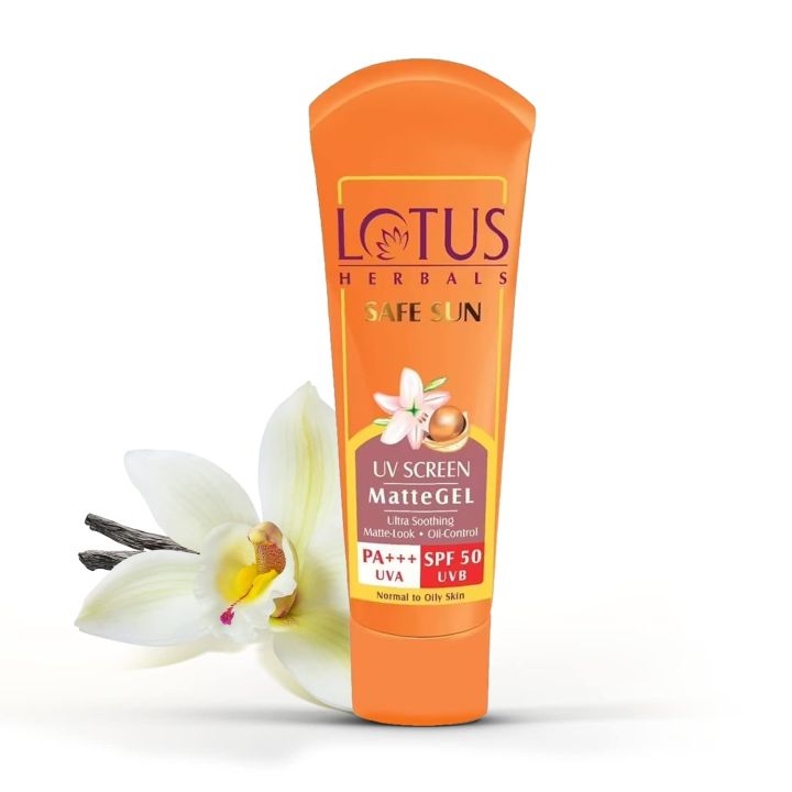 L0TUS HERBALS Safe Sun Uv Screen Matte Gel SPF 50 Pa +++ (100g)
