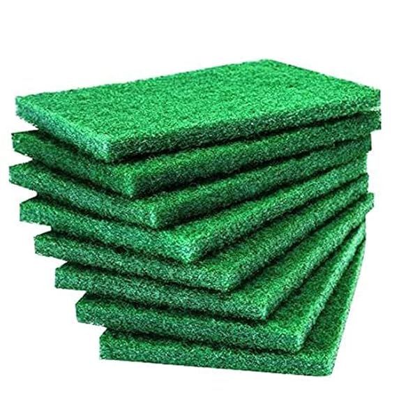 Home Kitchen Bowl Dish Wash Clean Scrub Sponge Cleaning Pads (Green) -12 Pieces