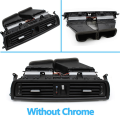 FORIDE 2X Plated Black Dashboard Central Air Conditioner Vent Grille Complete Assembly for 5 Series F10 F11 F18 64229209136. 