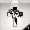 Aeromax Jesus Cross 3D Wooden Wall Art Home Office Decor In Black 2 Ft. 