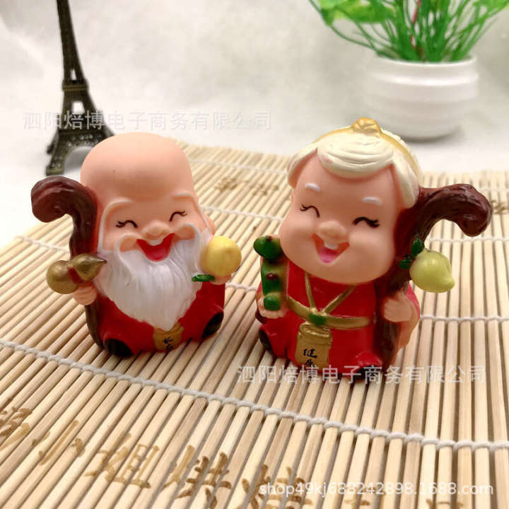 Birthday Man Old Lady Cake Decoration Toy Ornament