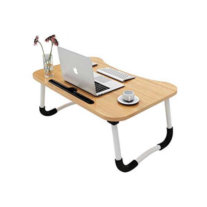 Foldable And Portable Multi-Purpose Laptop Table Stand/Study Table/Bed Table/Ergonomic & Rounded Edges/Non-Slip Legs/Engineered Wood/Color