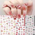 Colorful Lolita Rabbit Sticker Bow Cherry Bunny Cute Heart Small Pattern With Back Glue Nail Art DIY Decoration Encounter. 