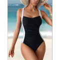 Women'S Ruched Swimsuit Flat Tummy Control Halter Adjustable Elegant Sports Monokini. 