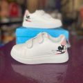 Disney Mickey Mouse PU Leather Summer Children Casual Shoes White With Velcro Strap Sneakers Shoes For Girls. 