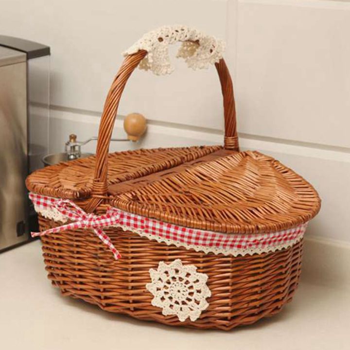 3X%20Hand%20Made%20Wicker%20Basket%20Wicker%20Camping%20Picnic%20Basket%20Shopping%20Storage%20Hamper%20and%20Handle%20Wooden%20Wicker%20Picnic%20Basket%20-%20Image%202