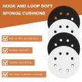 10 Pack Soft Density Interface Pads 5 Inch 8 Holes Hook and Loop Sponge Cushion Buffer Backing Pad Foam Interface Pads. 