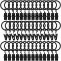 NAMUNY 42 Packs of Curtain Ring, with Clips, Decorative Curtains, Rust, Retro, 1 Inch, Inner Diameter, Black. 