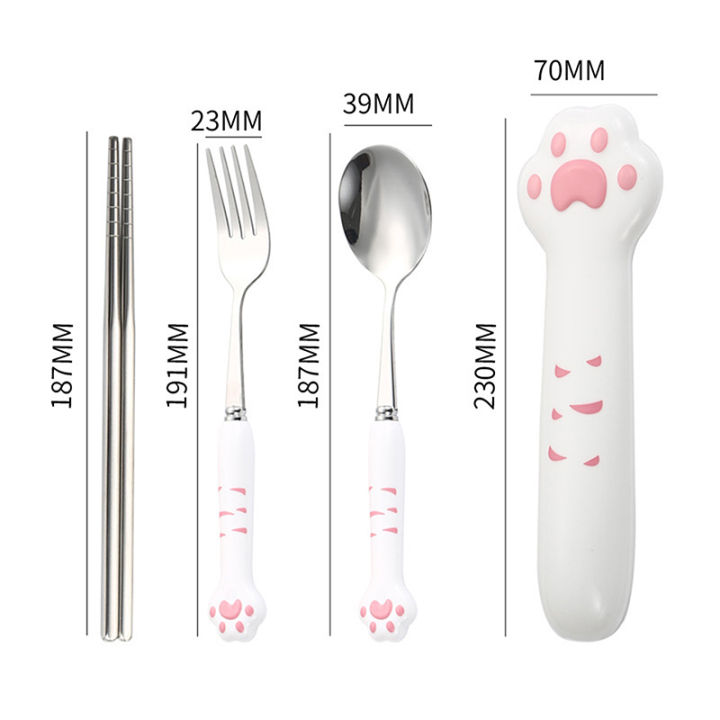 Portable%20Camping%20Spoon%20Set%20Cat's%20Paw%20Cartoon%20Stainless%20Steel%20Spoon%20Fork%20Chopsticks%20Tableware%20Student%20Outdoor%20Kitchen%20Accessories%20-%20Image%206