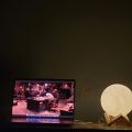 Moon Lamp With Wooden Base Home Decor Light. 